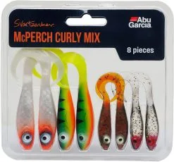 Abu Garcia Svartzonker McPerch Curly Mix Beteskit Blandade Färger 8-pack