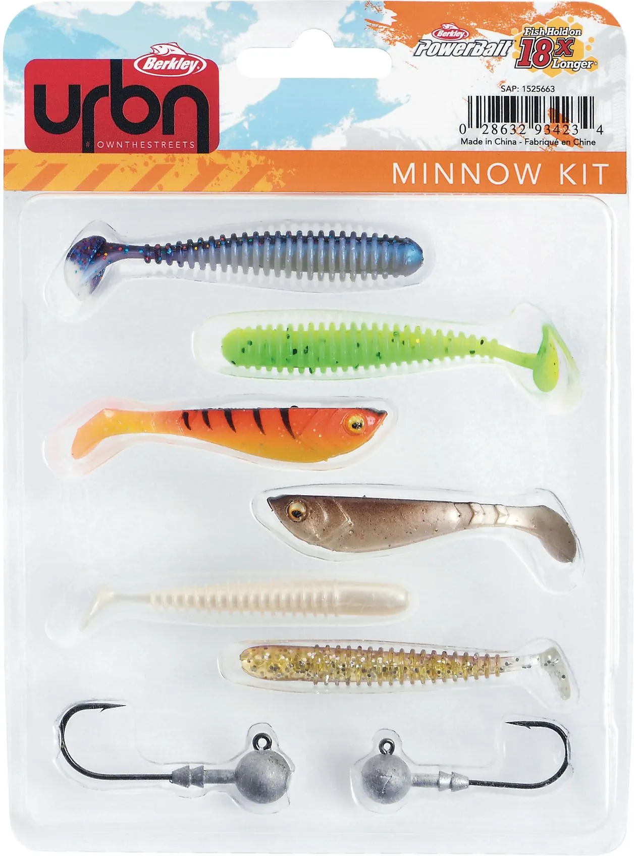 Berkley URBN Minnow Beteskit 2+6-pack 3 Berkley URBN Minnow Beteskit 2+6-pack