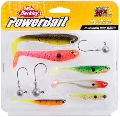 Berkley Powerait Pro Pack Jig Minnow Beteskit Dark Water 3+6-pack
