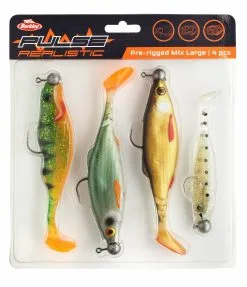 Berkley Pulse Realistic Mix Pre-rigged Jiggkit Large 4+4-pack