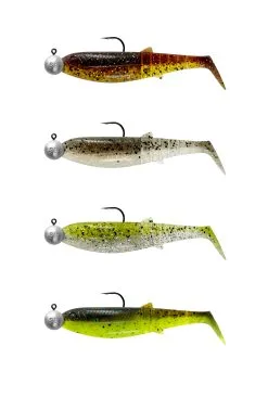 Savage Gear Cannibal Shad 8 Cm [5 G] + Jiggskalle 7.5 G Med 2/0 Krok 4+4-pack -Haspelspön Försäljningsbutik 77182