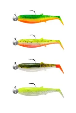 Savage Gear Cannibal Shad 12.5 Cm [20 G] + Jiggskalle 12.5 G Med 5/0 Krok 4+4-pack -Haspelspön Försäljningsbutik 77185